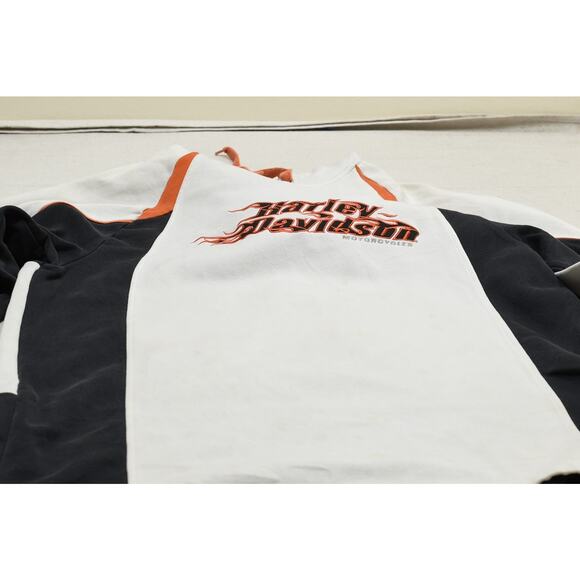 Vintage Harley-Davidson Men's White Hoodie Sweatshirt Regular Size L Stained - Picture 2 of 8